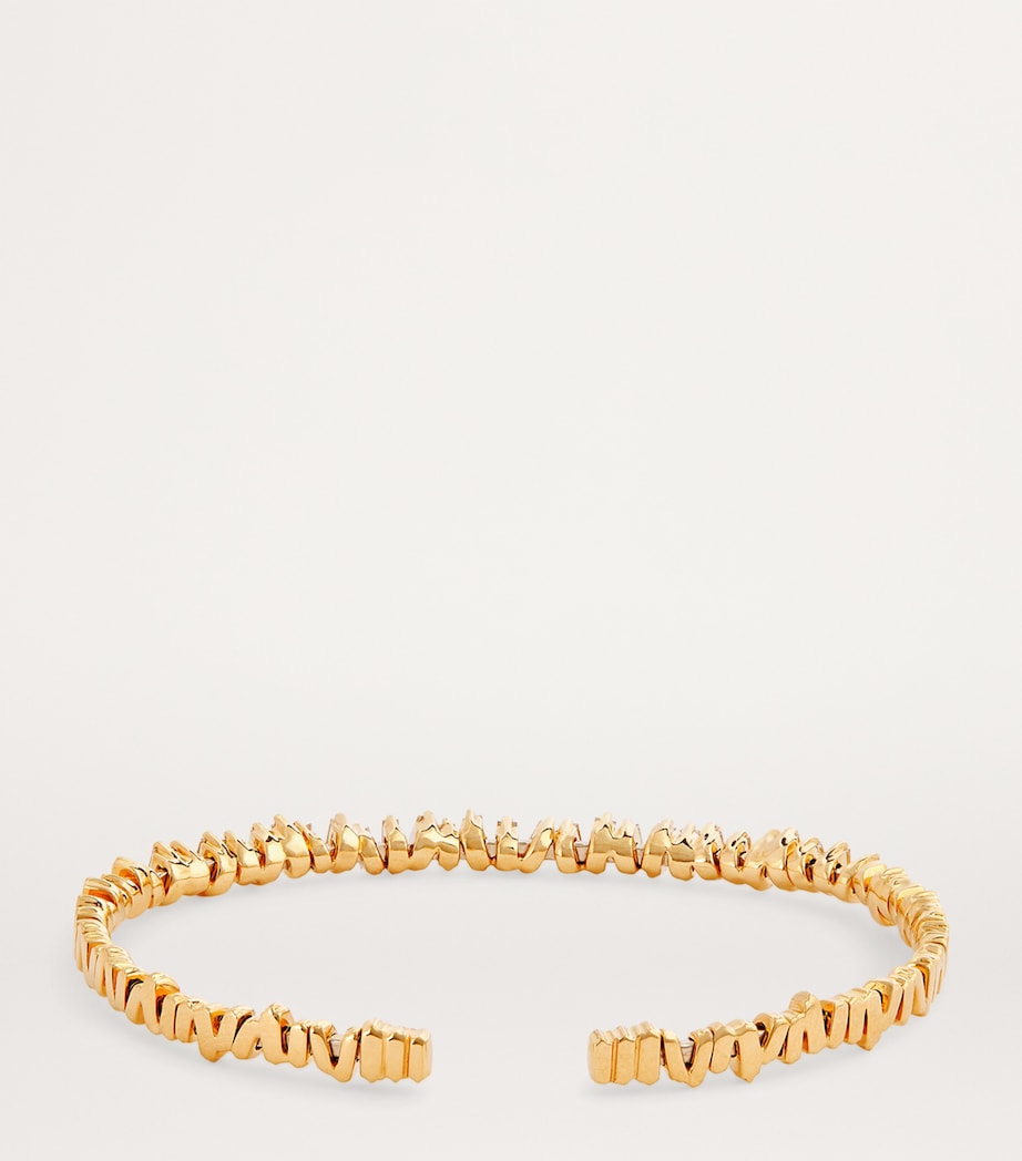 Suzanne Kalan Classic bangle with baguette diamonds in yellow gold (British brand)