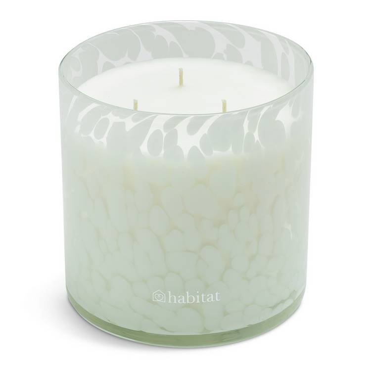 Habitat large confetti glass candle multiwick geranium and pear, UK version