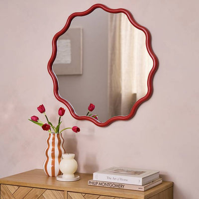 Argos Habitat Red Coral Wavy Round Wall Mirror - 72x72cm- Buy online at McGrocer