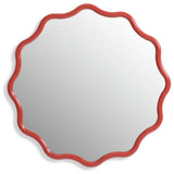 Habitat red coral wavy round wall mirror 72cm (British brand)
