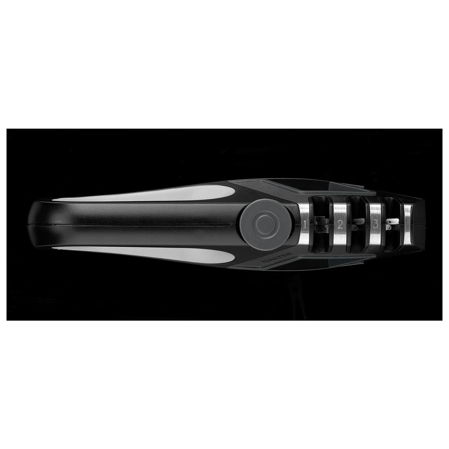Salter hand held knife sharpener black 4-in-1 tool - British product