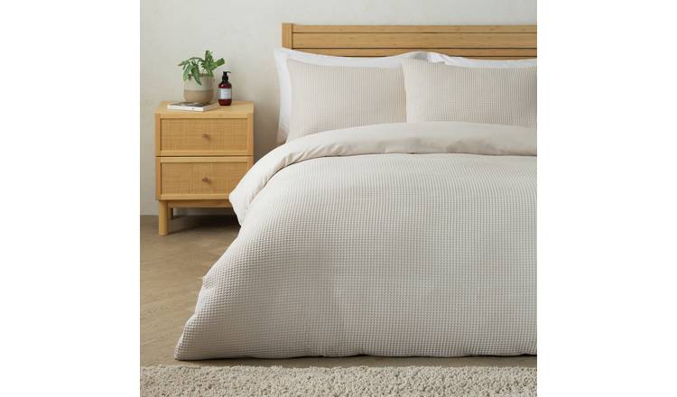 Habitat chunky waffle cream bedding set single, imported from the UK