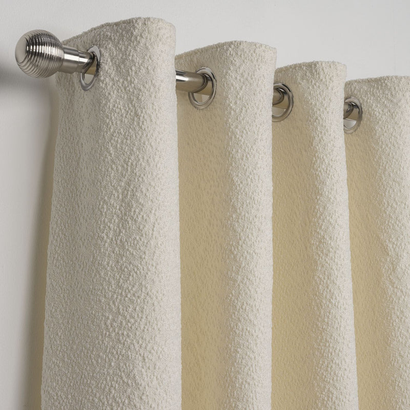 Habitat Boucle Blackout Eyelet Curtains - Cream - 168x229cm
