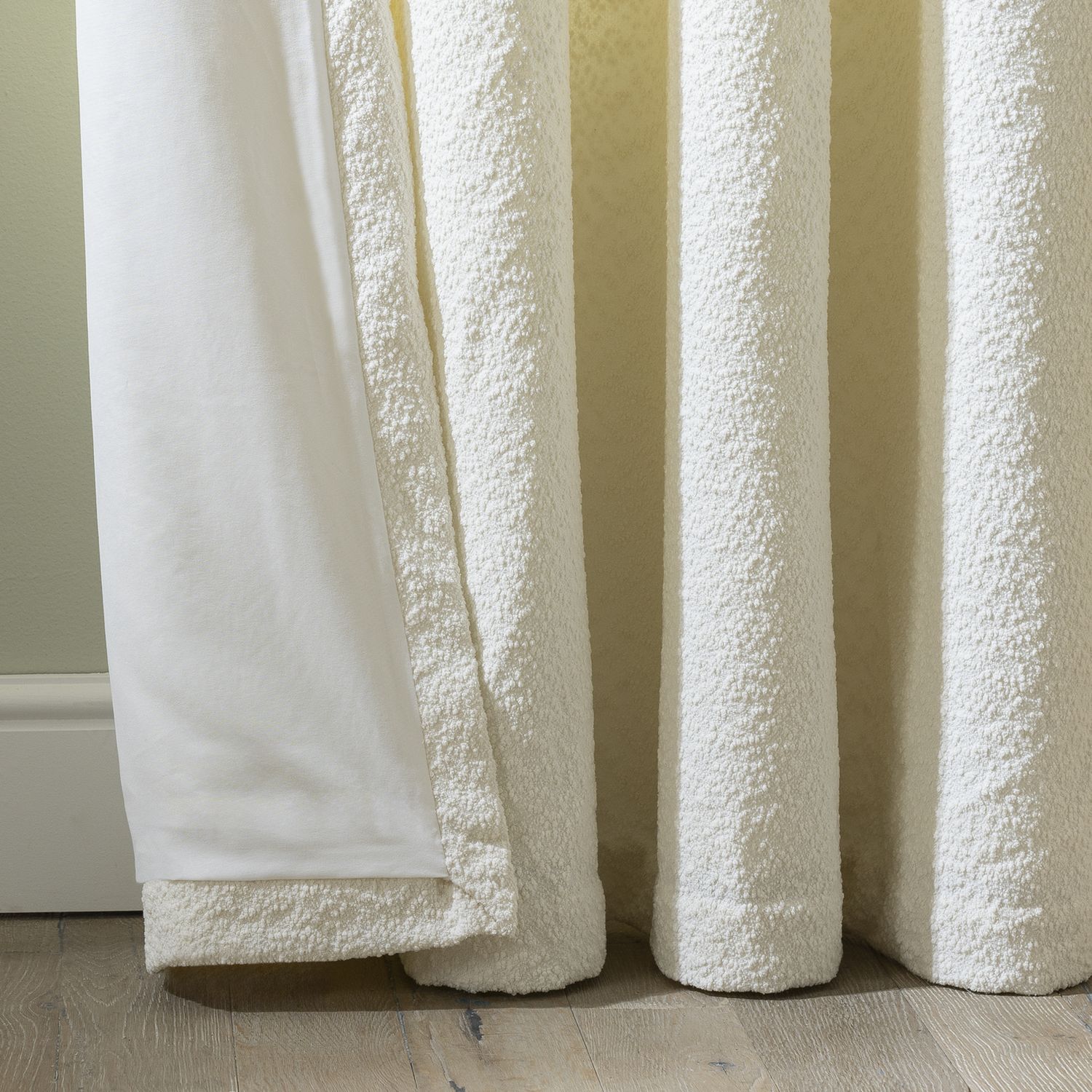 Habitat Boucle Blackout Eyelet Curtains - Cream - 168x229cm