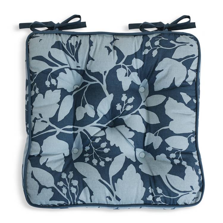 Habitat floral cotton seat cushions pack of 2 40cm, imported from the UK