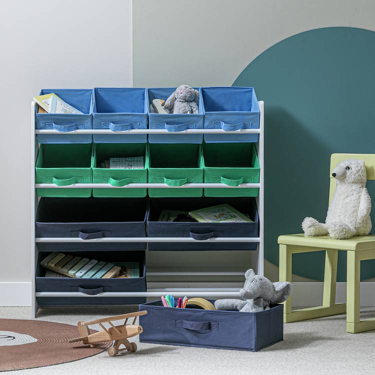 Argos Home kids 4 tier basket storage unit blue - British product