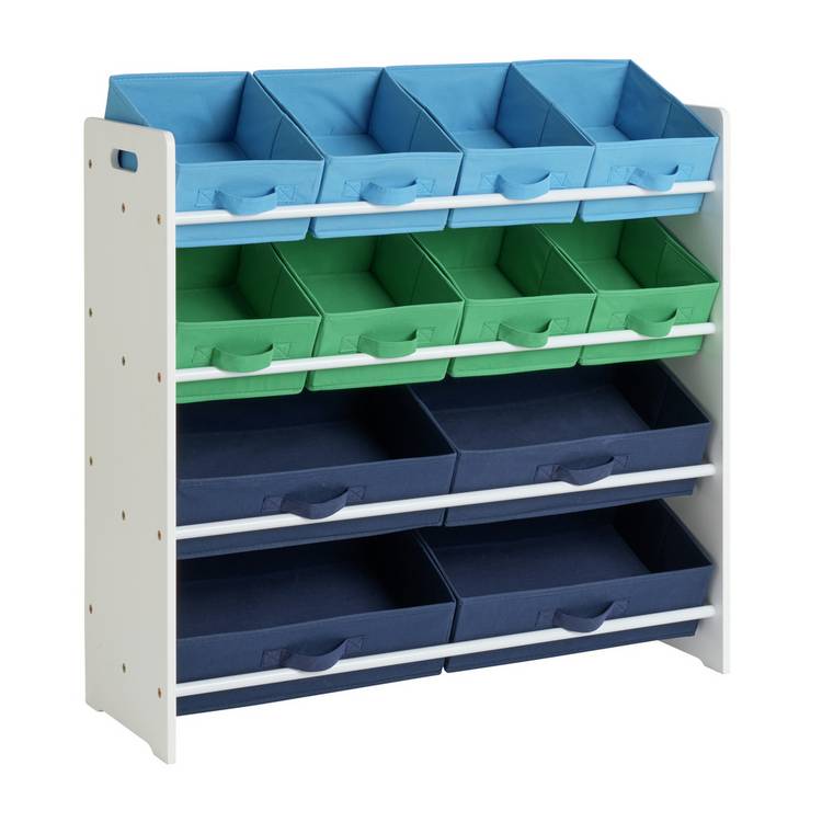 Argos Home kids 4 tier basket storage unit blue - British product