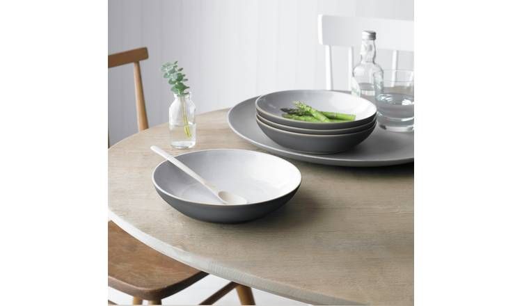 Denby 4 Piece Stoneware Pasta Bowls - Fossil Grey GOODS Argos