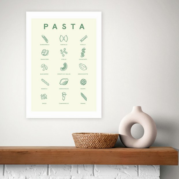 East End Prints pasta guide art print A3, imported from the UK