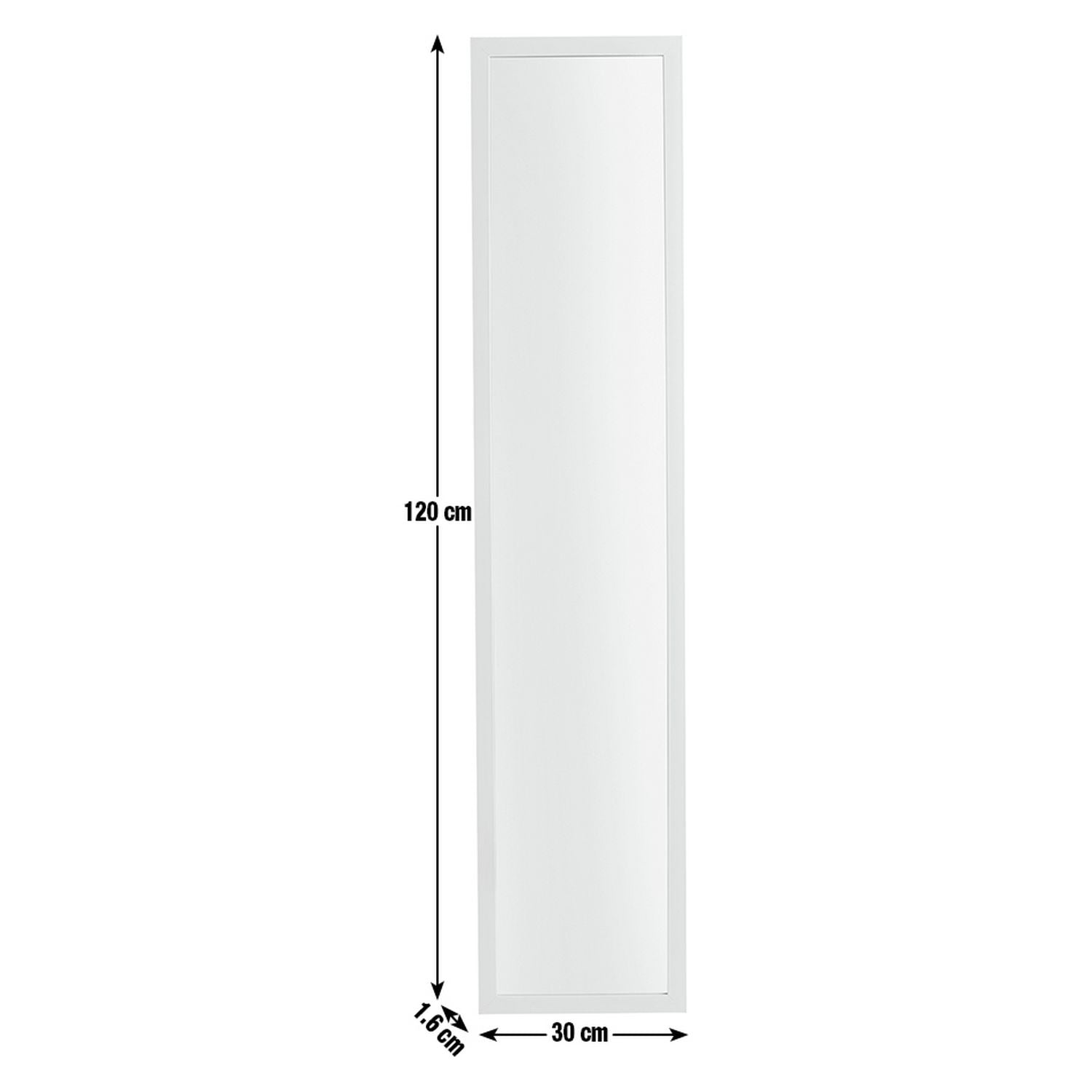 Home Essentials white full length over the door mirror H120cm, UK version
