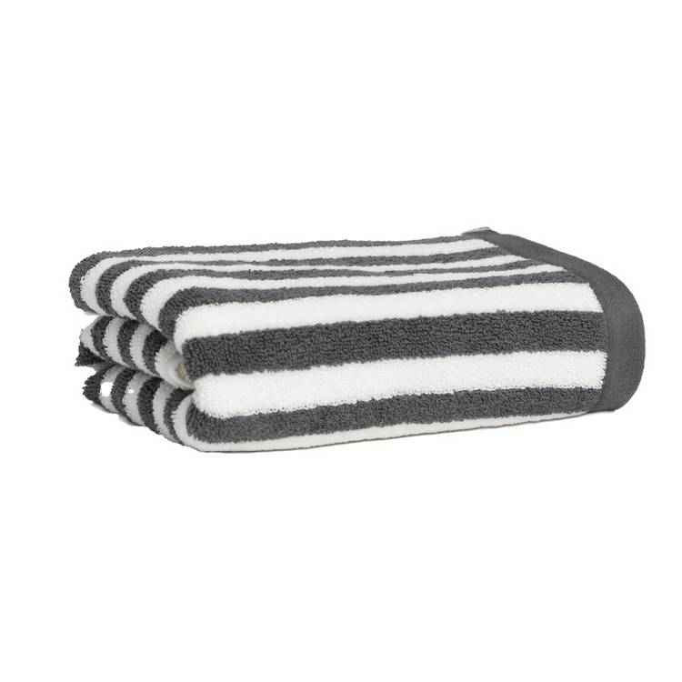 Habitat grey stripe hand towel 90x50cm (British brand)