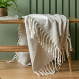 Habitat faux mohair stripe throw latte 125x150cm - British product
