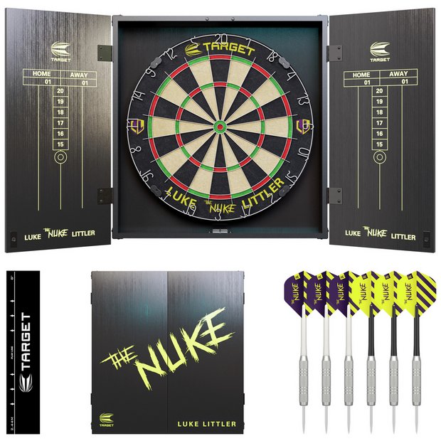Target Luke Littler dartboard cabinet set with brass darts - British product
