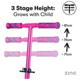 Zinc Identity light up foldable scooter pink (British brand)