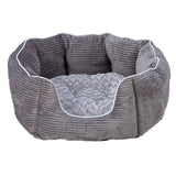 Grey Cord Oval Pet Bed - Large