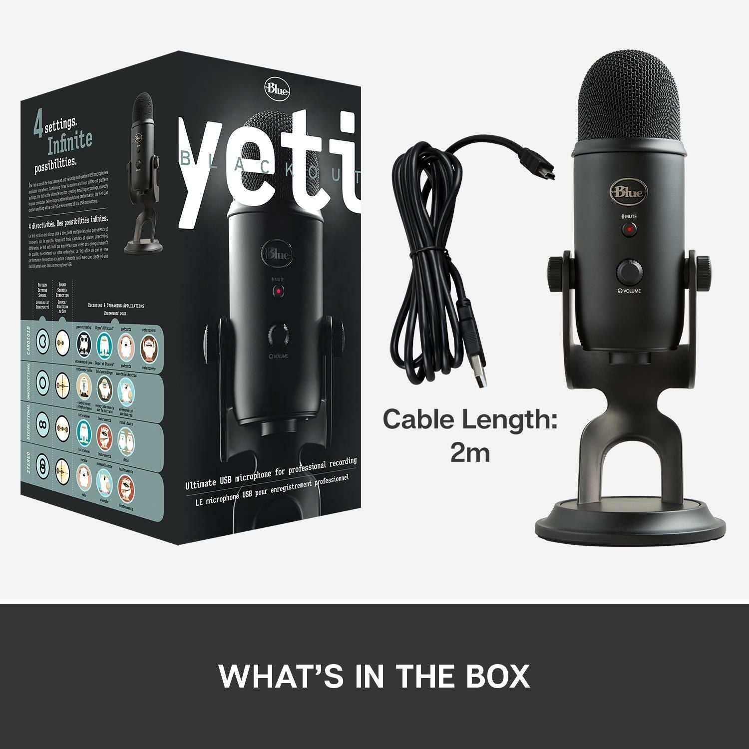Blue Yeti USB streaming microphone black, UK version