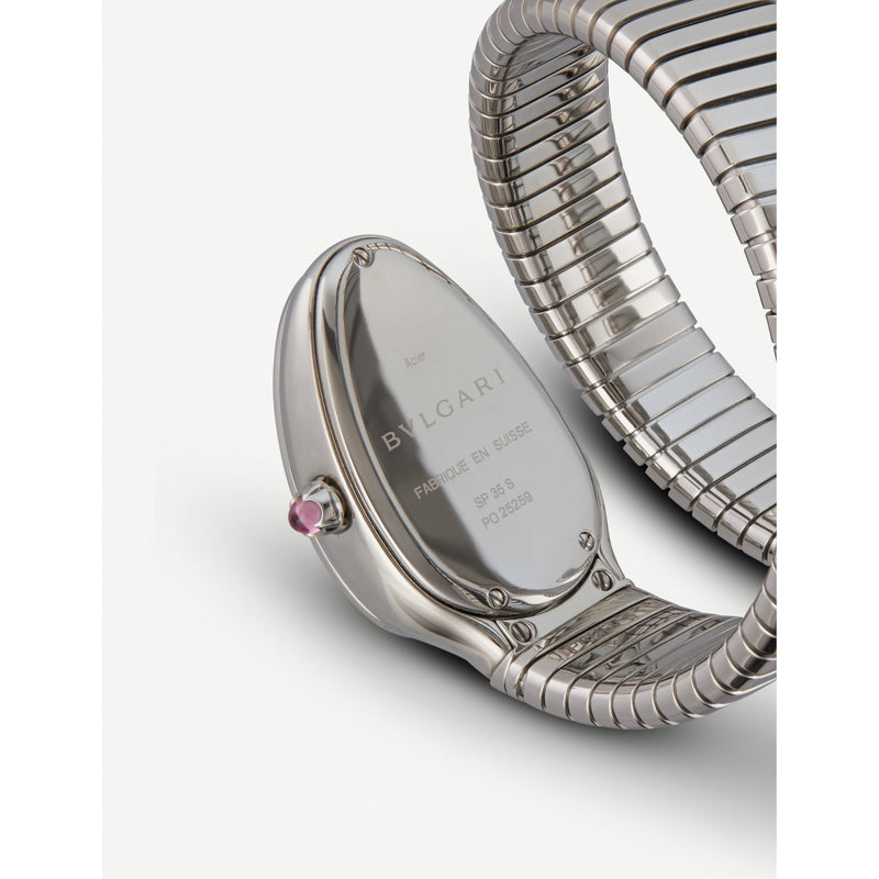 Bulgari Serpenti Tubogas stainless steel diamond watch 35mm (British brand)