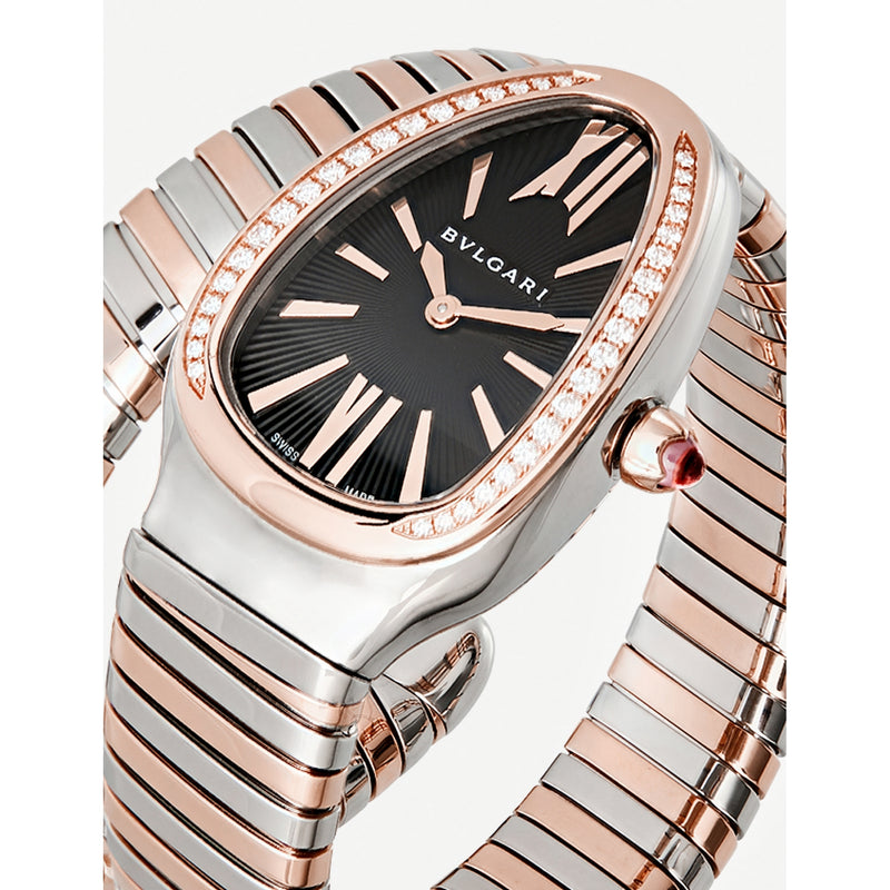 Bulgari Serpenti watch in 18ct pink-gold and steel 35mm (British brand)