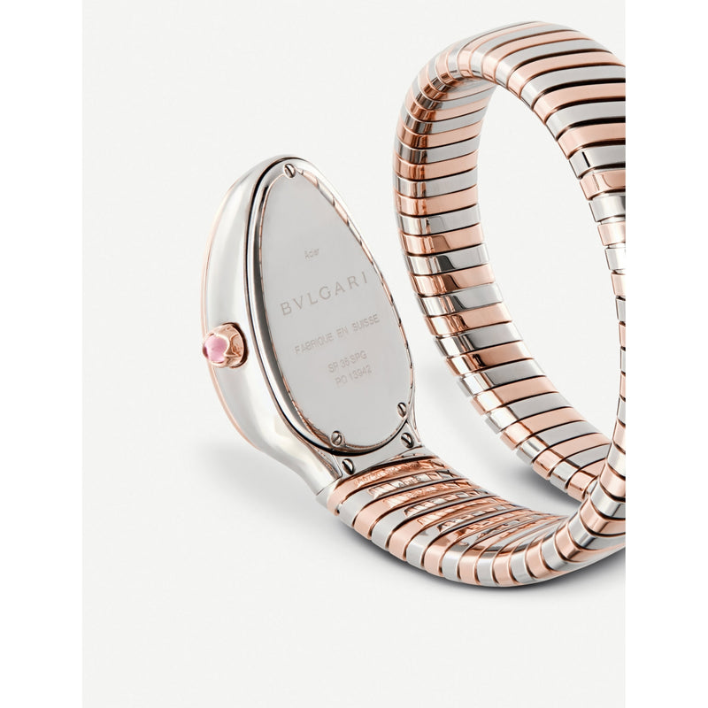 Bulgari Serpenti watch in 18ct pink-gold and steel 35mm (British brand)