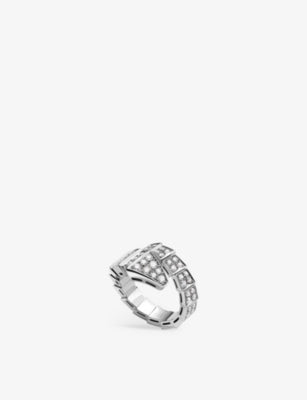 Bulgari Serpenti 18kt white-gold diamond ring, imported from the UK