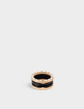 Bulgari B.zero1 ring 18ct rose gold ceramic, imported from the UK