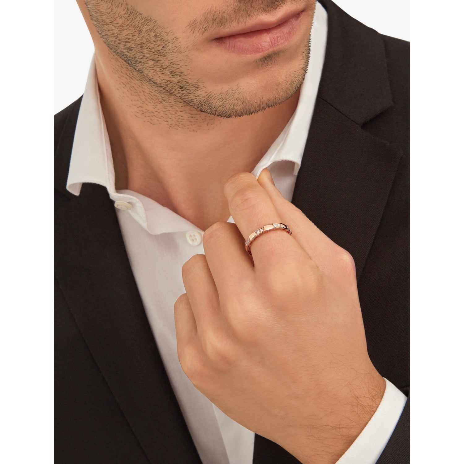 Bulgari Serpenti 18ct rose gold diamond ring, UK version