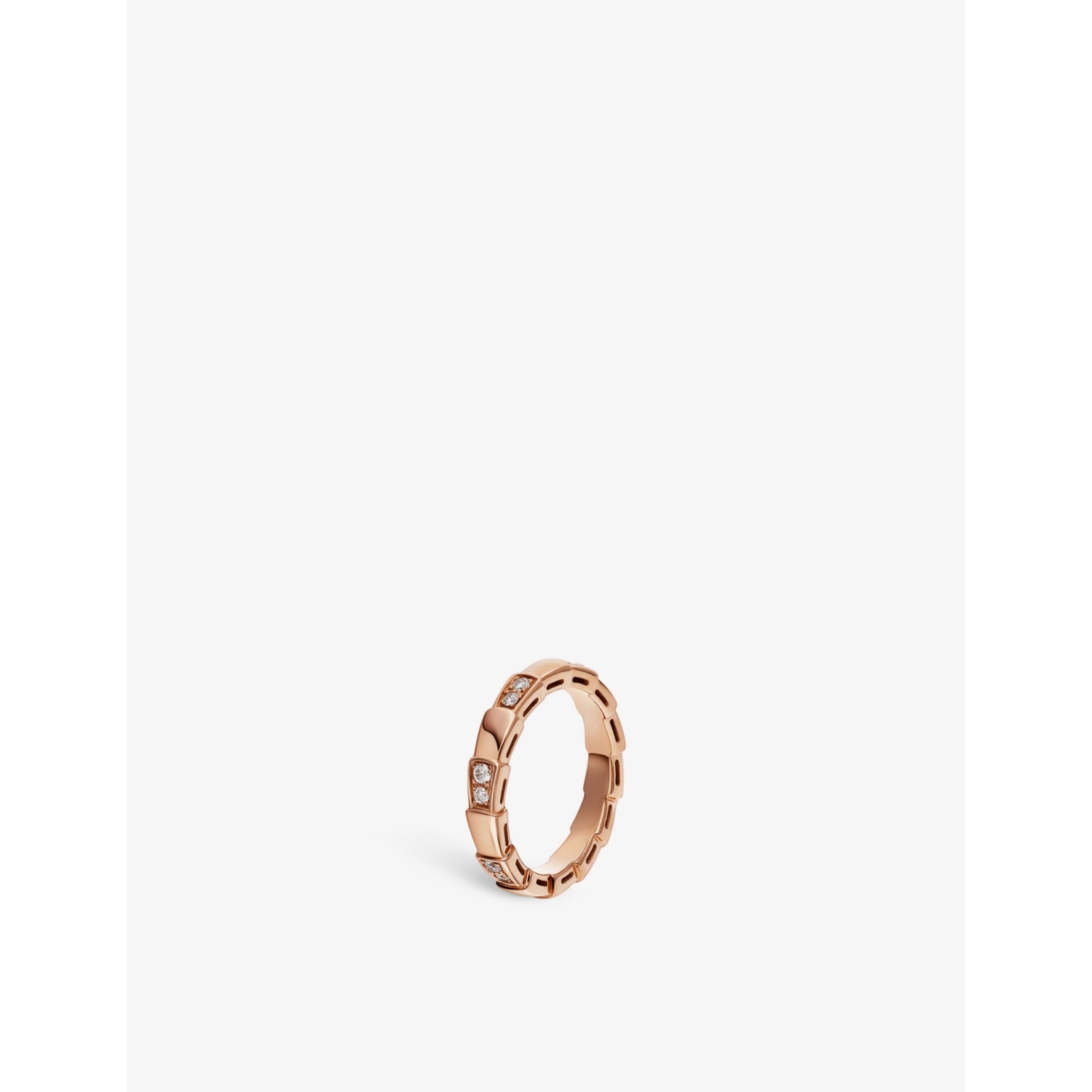 Serpenti 18ct rose-gold and diamond ring - 54mm