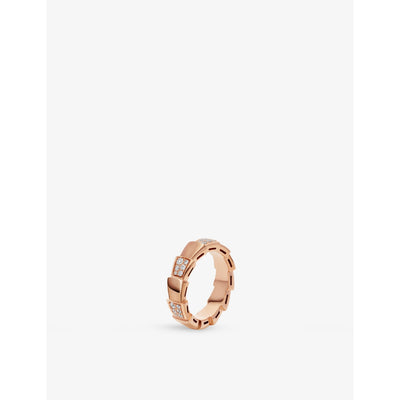 selfridges Bulgari Serpenti 18ct Rose-Gold and Diamond Ring- Buy online at McGrocer