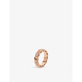 Serpenti 18ct rose-gold and diamond ring - 53mm