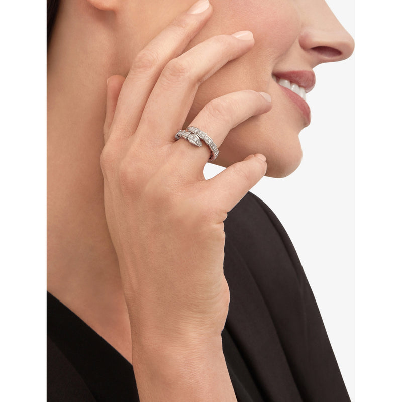 Bulgari Serpenti white gold diamond ring 0.61ct, UK version