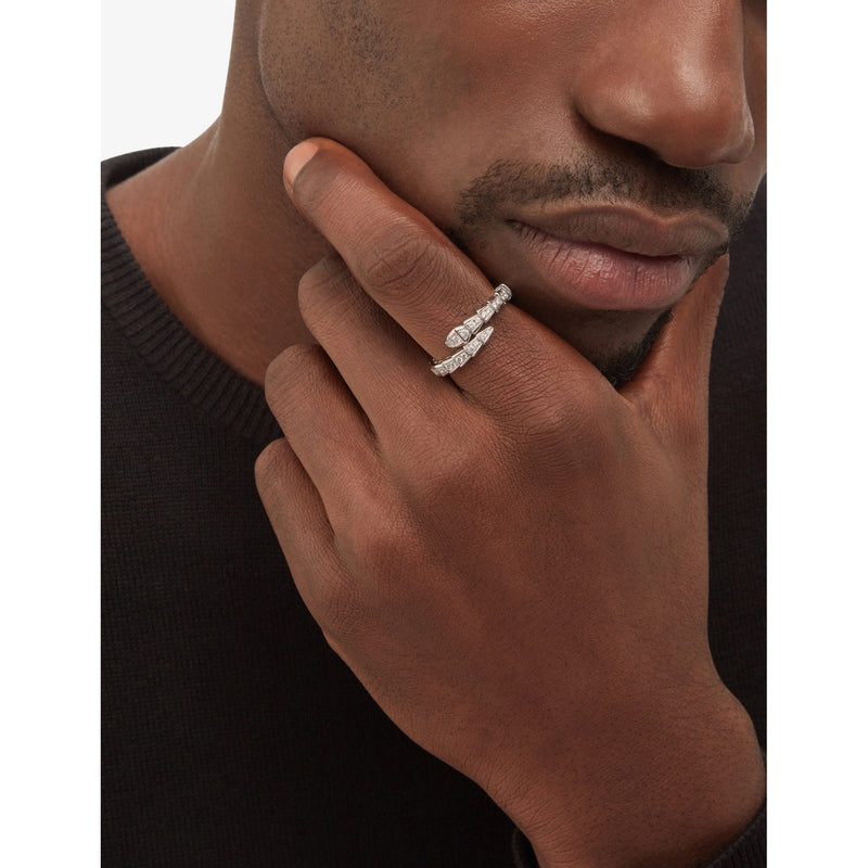 Bulgari Serpenti white gold diamond ring 0.61ct, UK version