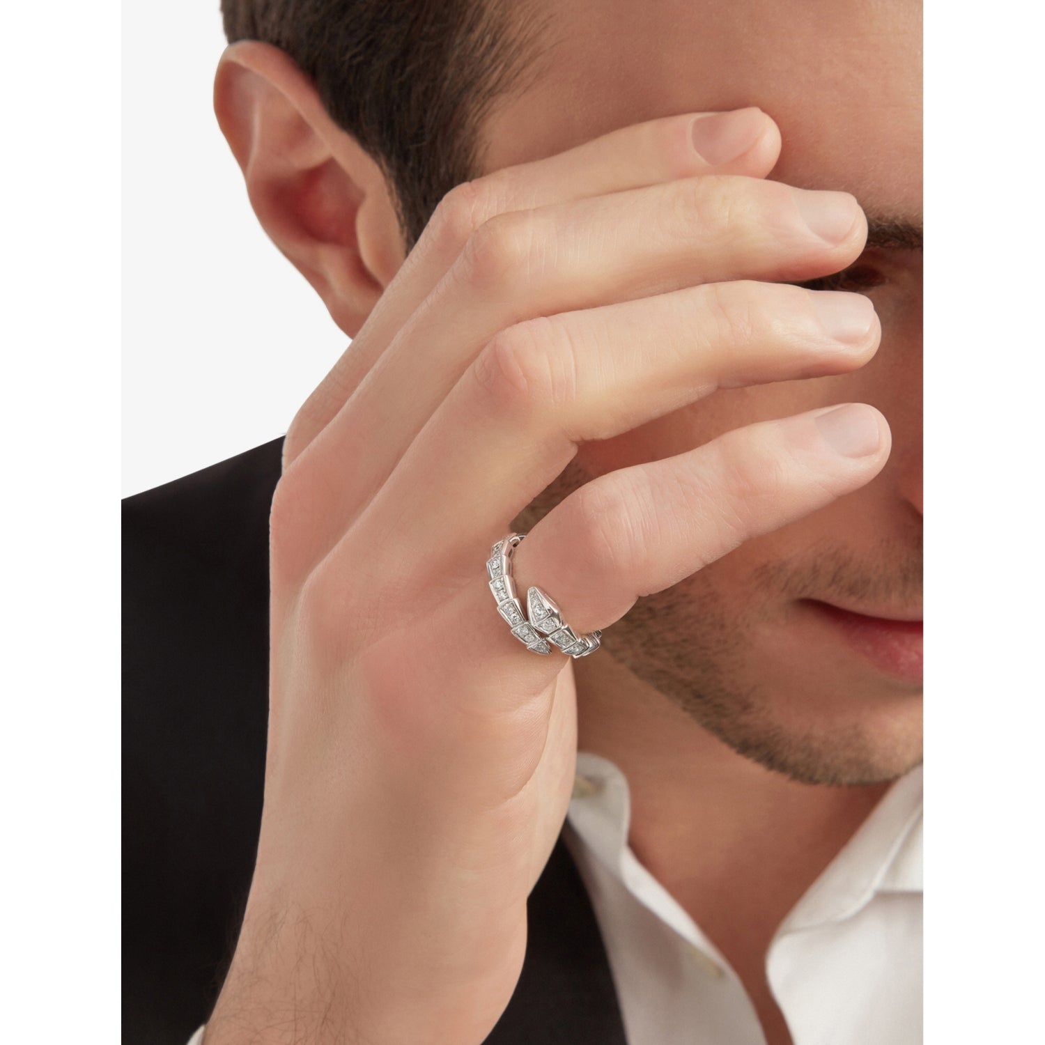 Bulgari Serpenti white gold diamond ring 0.61ct, UK version