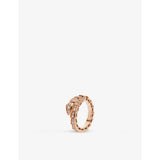 Serpenti Viper 18ct rose-gold and 0.73ct brilliant-cut diamond ring - S