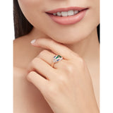 Bvlgari Serpenti ring 18ct rose gold malachite diamonds sapphires - British product