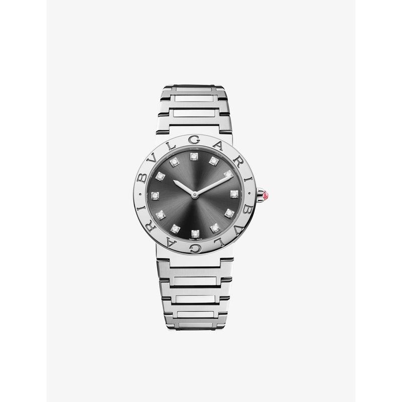 Bulgari stainless steel diamond watch 33mm, UK version