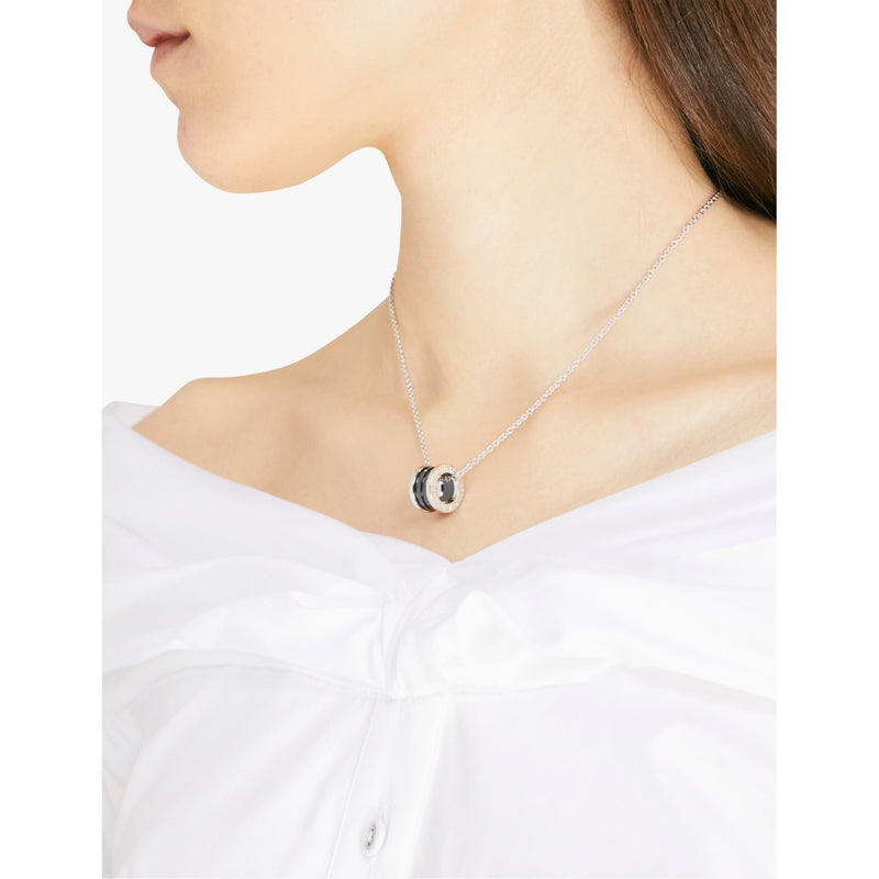 Bulgari Save the Children black ceramic pendant necklace sterling silver (British brand)
