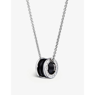 selfridges Bulgari Save the Children Black Ceramic and Sterling Silver Pendant Necklace- Buy online at McGrocer