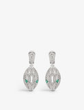 Bulgari Serpenti earrings, 18ct white gold with emeralds, imported from the UK