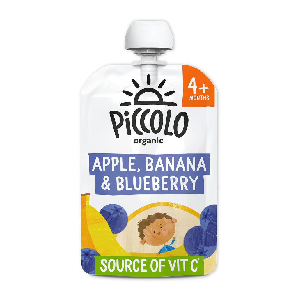 Piccolo Organic Apple Banana & Blueberry Smooth 4 Months+ 100g