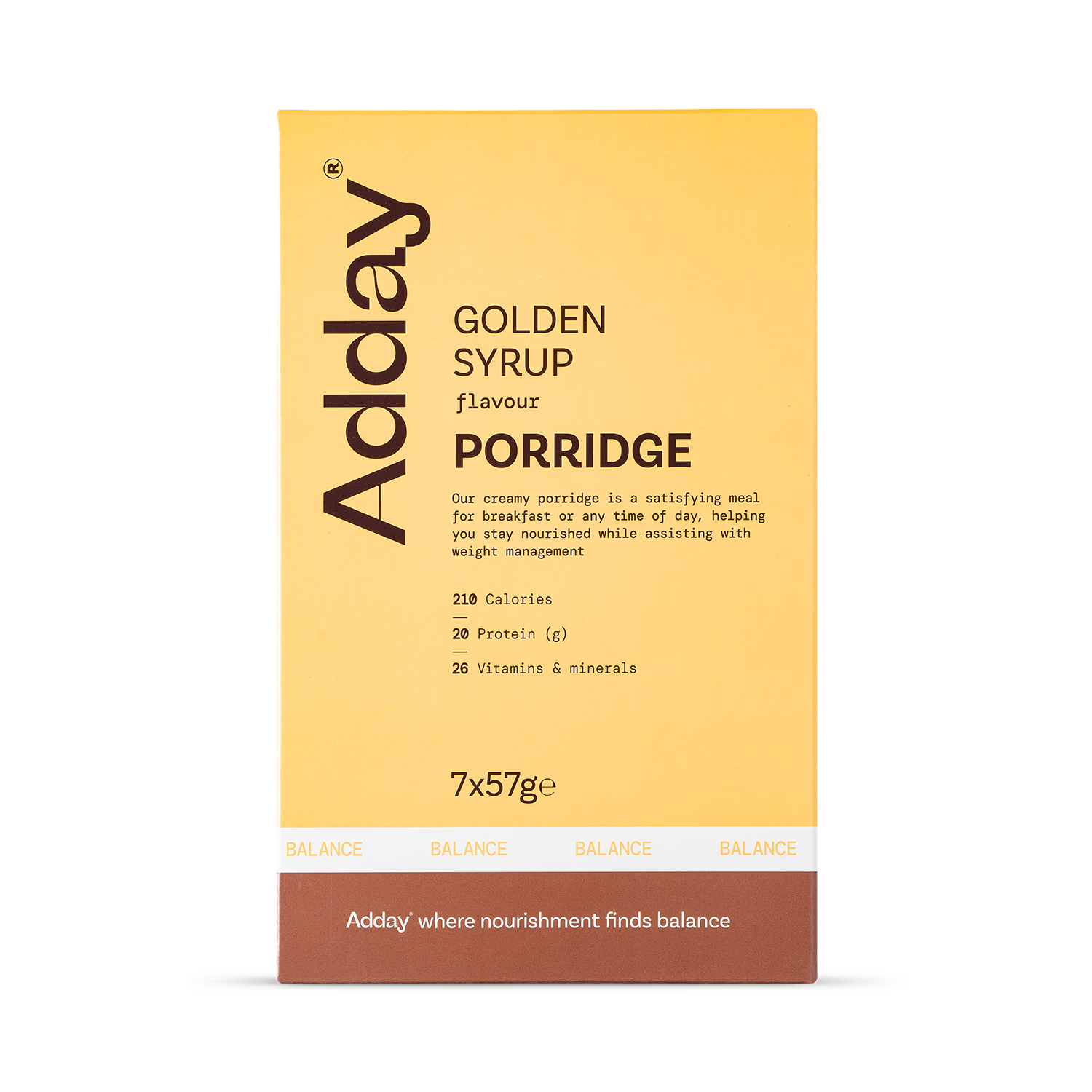 Adday golden syrup porridge 7 x 57g, UK version