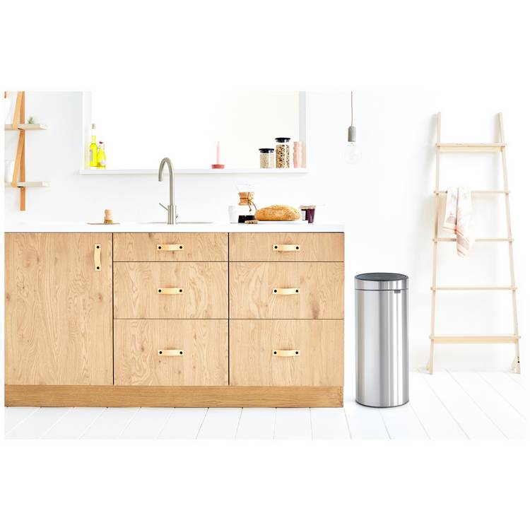 Brabantia Touch Bin Matt Steel 30L, imported from the UK