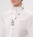 Valentino Garavani crystal heart necklace palladium finish, UK version