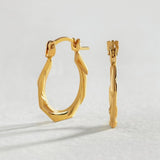 Revere 9ct gold hexagon creole hoop earrings, UK version