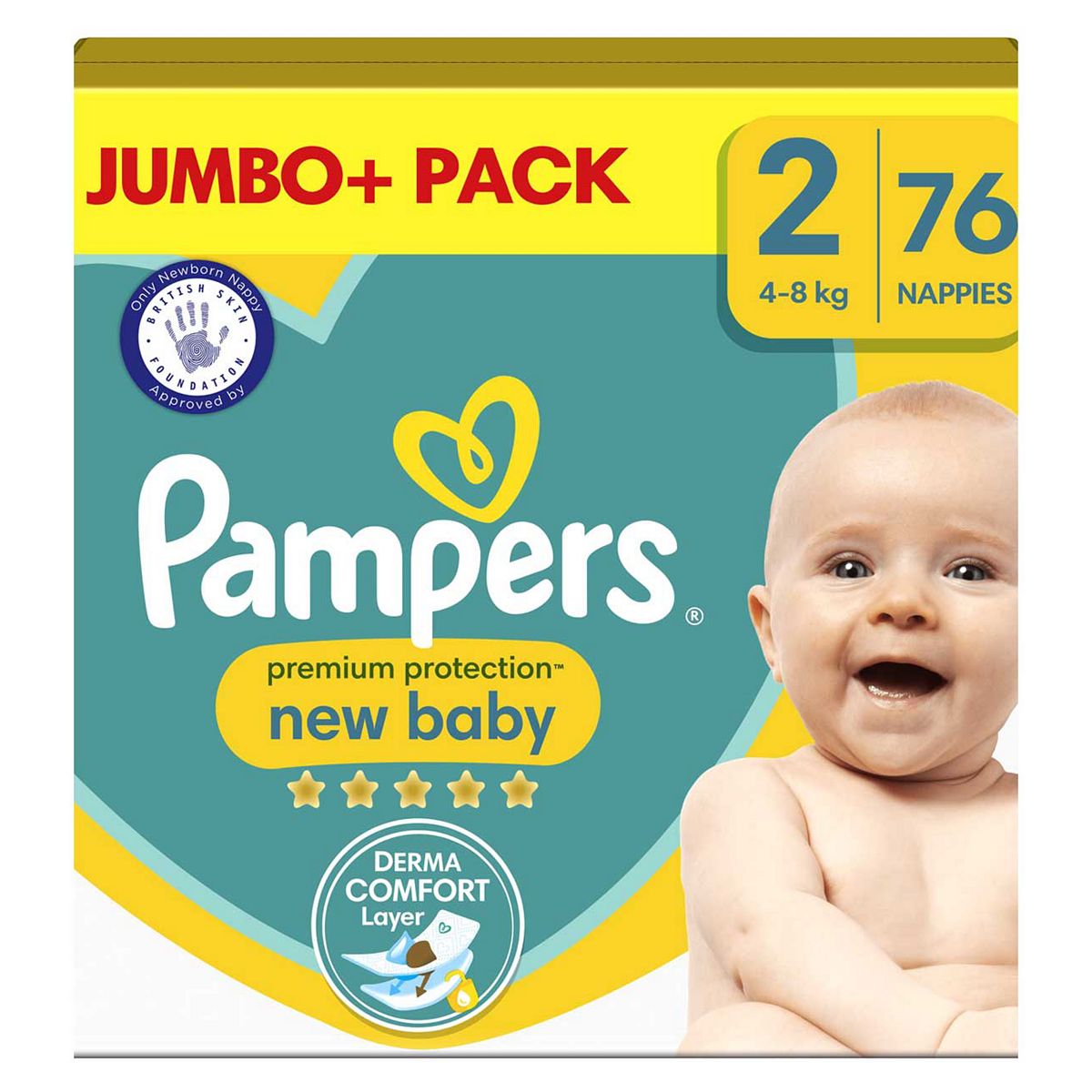 Pampers New Baby Size 2, 76 Newborn Nappies, 4kg-8kg, Jumbo+ Pack GOODS Boots   