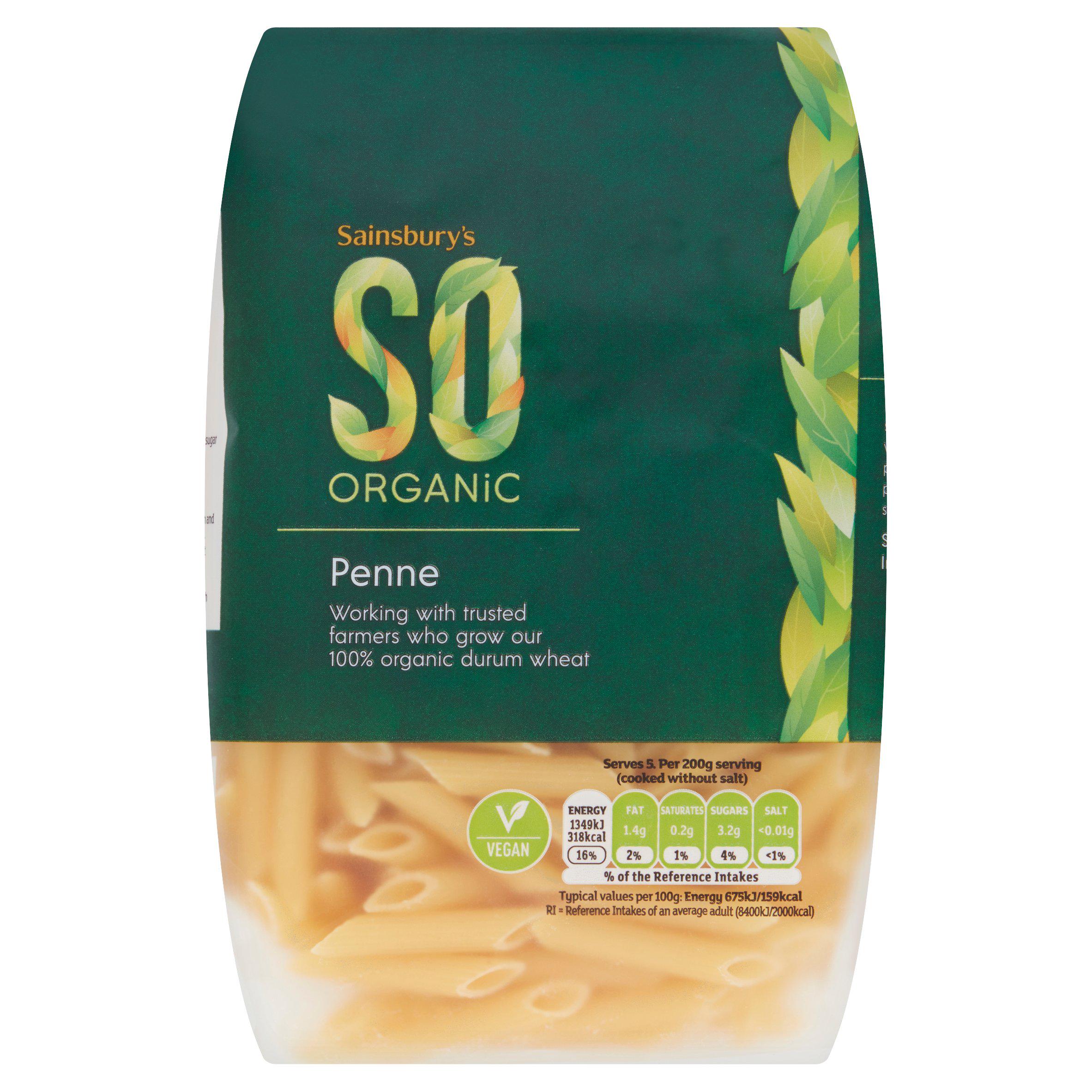 Sainsbury's Penne Pasta, SO Organic 500g Pasta Sainsburys   