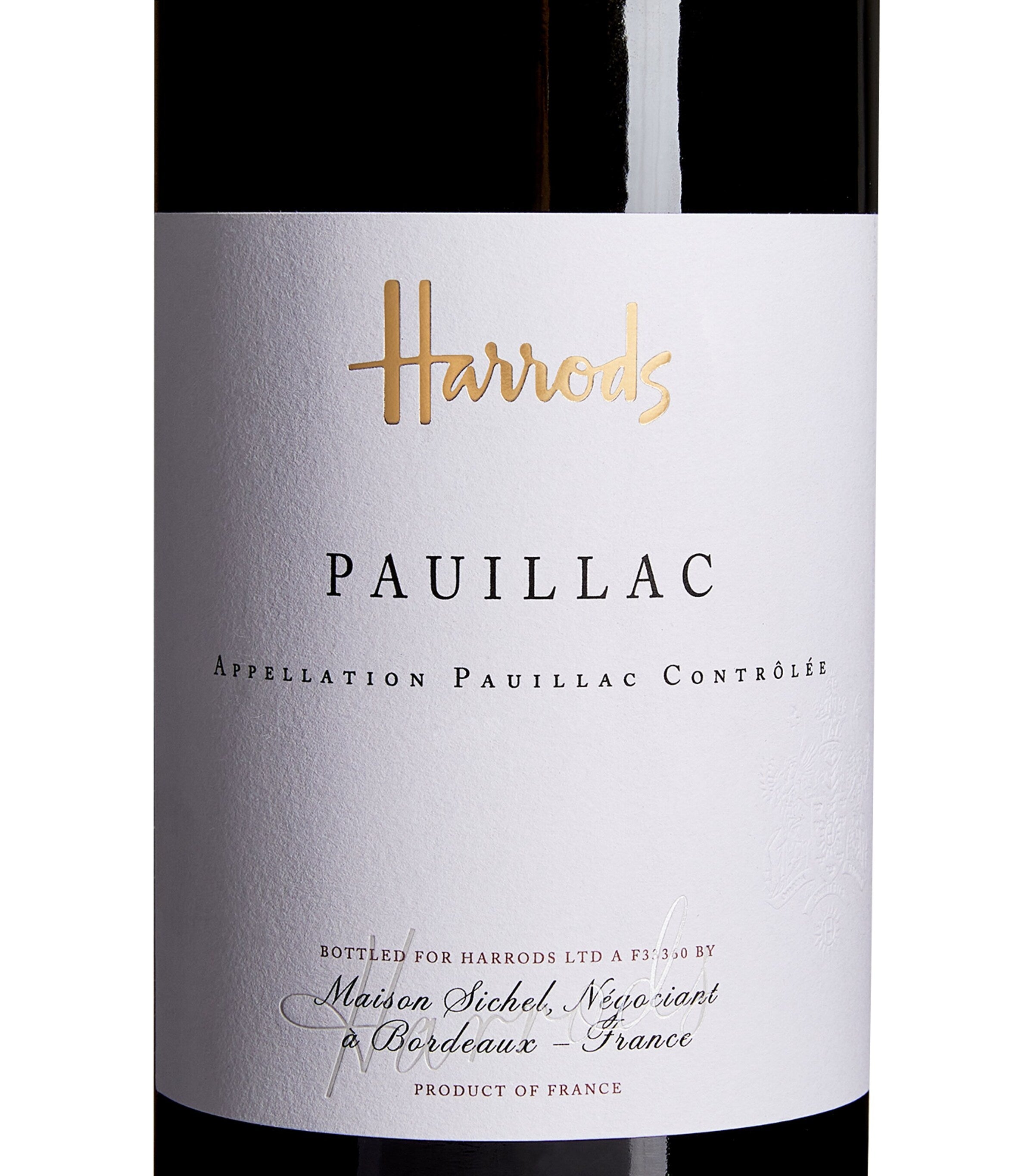 Harrods Pauillac red wine 75cl, UK version