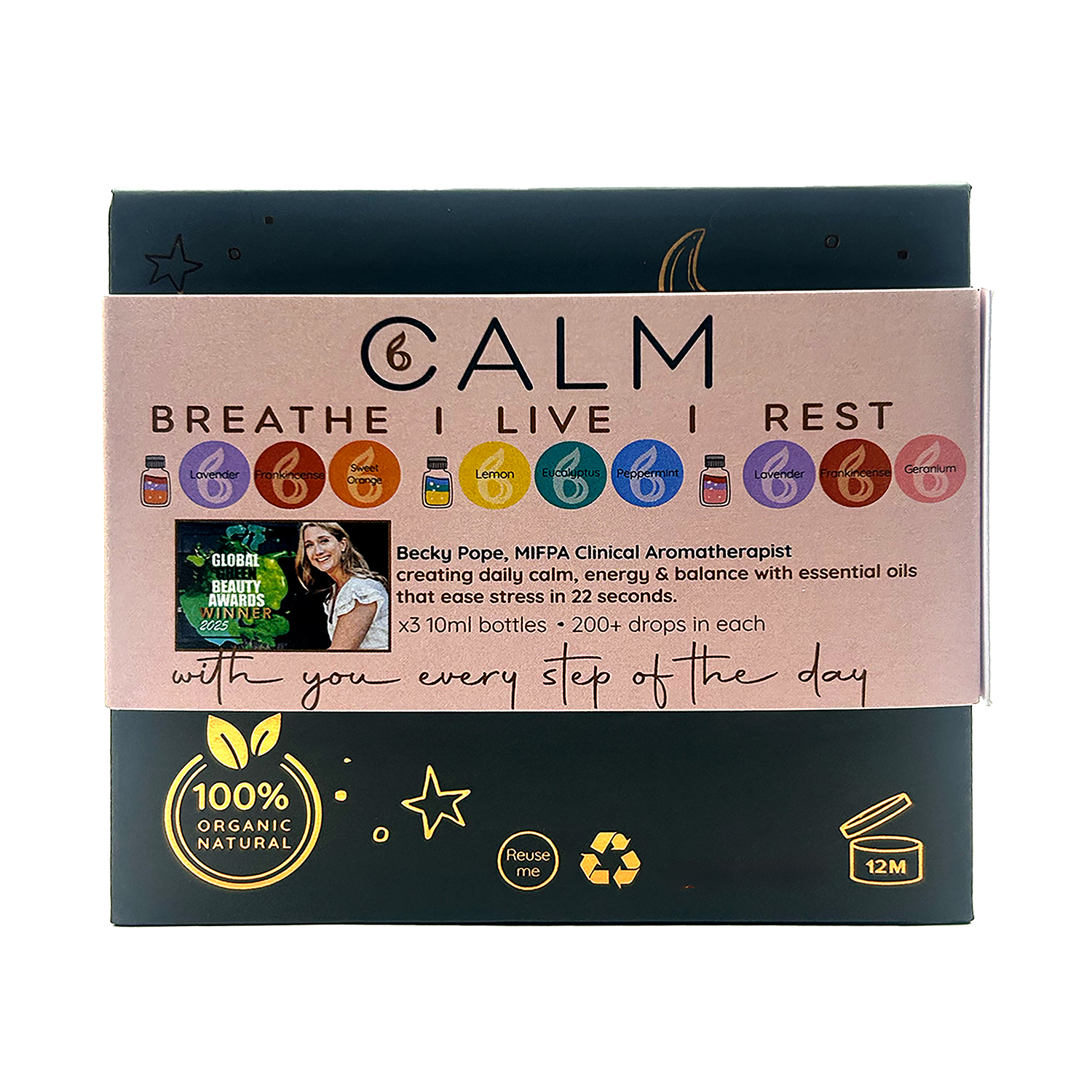 B Calm aroma diffuser set with essential oil blends 3x10ml, imported from the UK