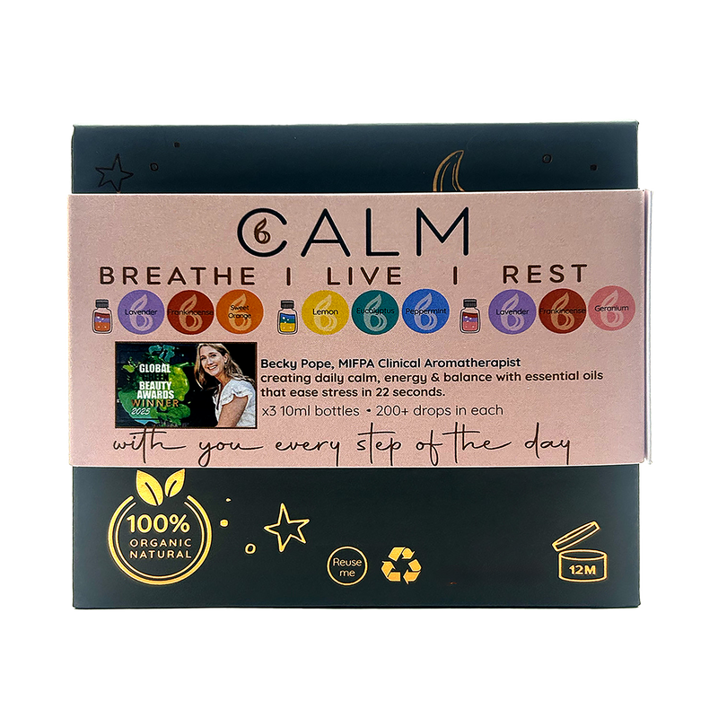 B Calm aroma diffuser set with essential oil blends 3x10ml, imported from the UK