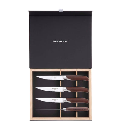 Harrods Bugatti En Cruz Pakka Serrated Steak Knives - Set of 4- Buy online at McGrocer