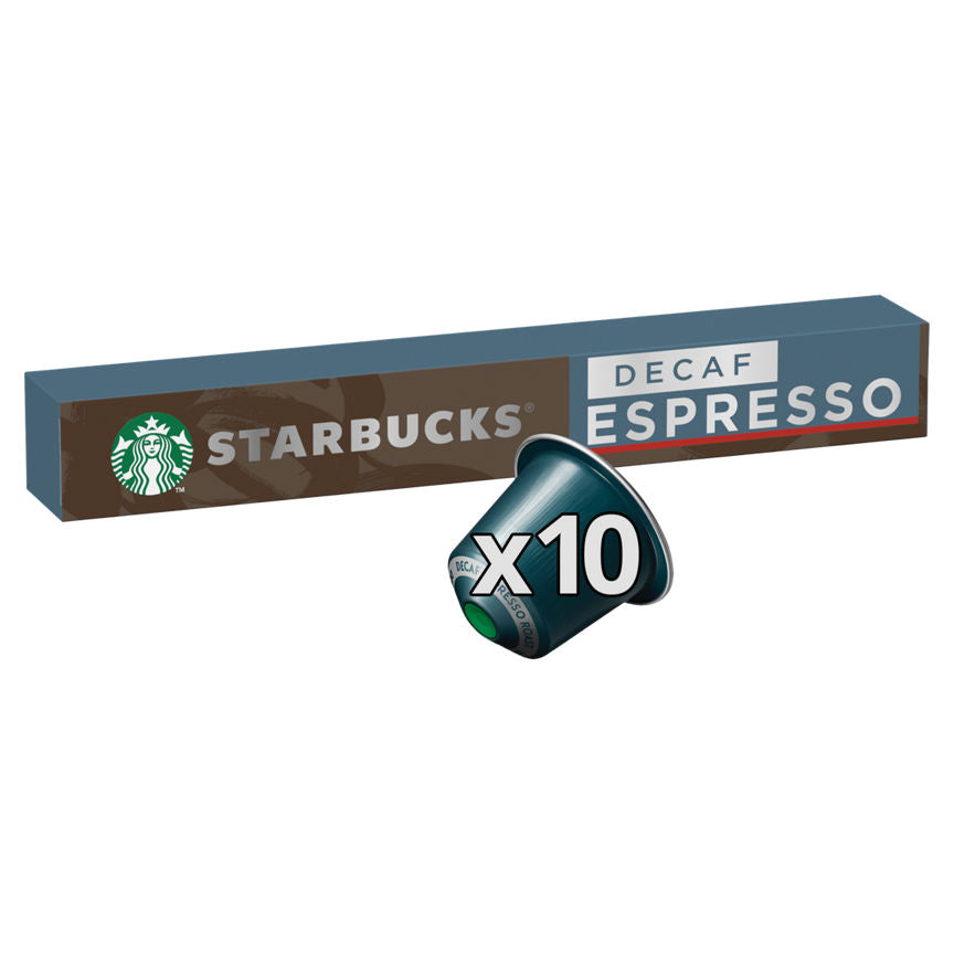 Starbucks By Nespresso Decaf Espresso Roast Coffee Pods 10 Capsules